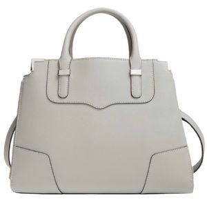 NWOT Rebecca Minkoff Amorous Satchel Bag with Removable Strap in Light Grey